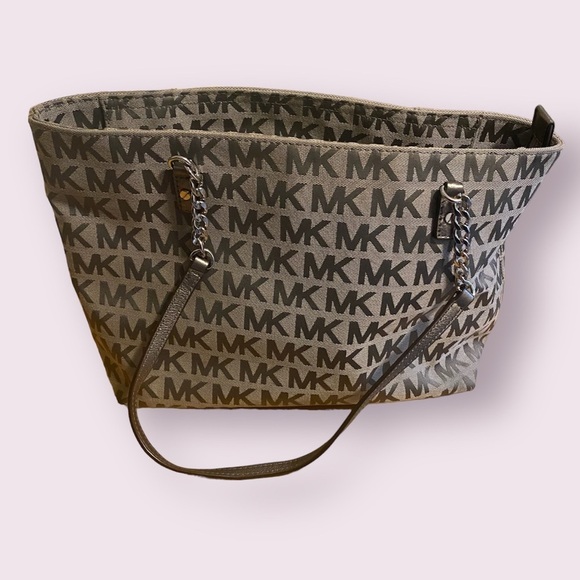 Michael Kors Handbags - Michael Kors Shoulder Bag / Tote,  Grey w/ Black Logos